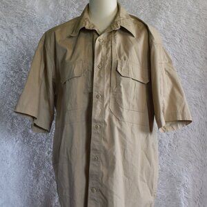 NWOT 5.11 Tactical Short Sleeve Button Down Shirt - Tan (Coyote) - Large